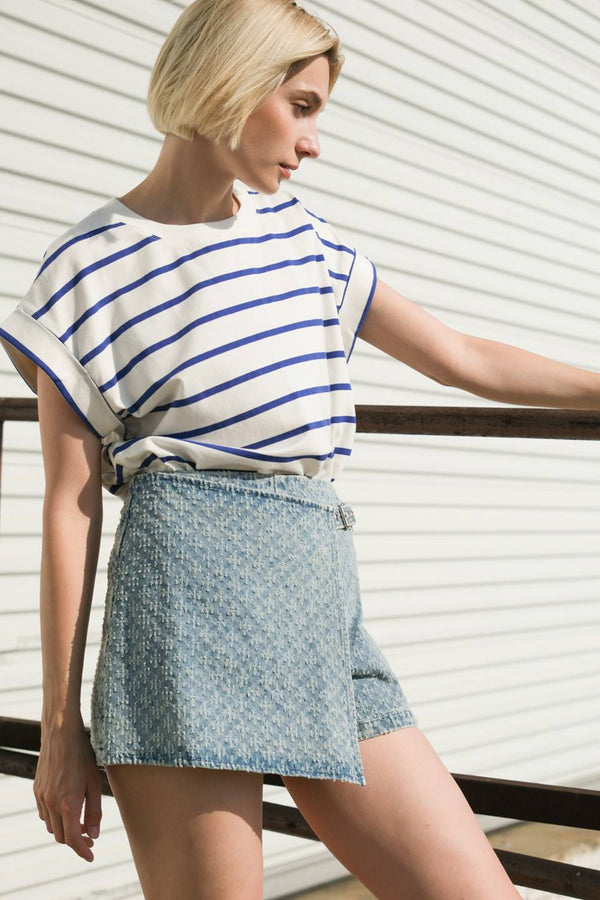 no-one-prettier-denim-skort Flying Tomato-Sophia's StyleSHORTS-1
